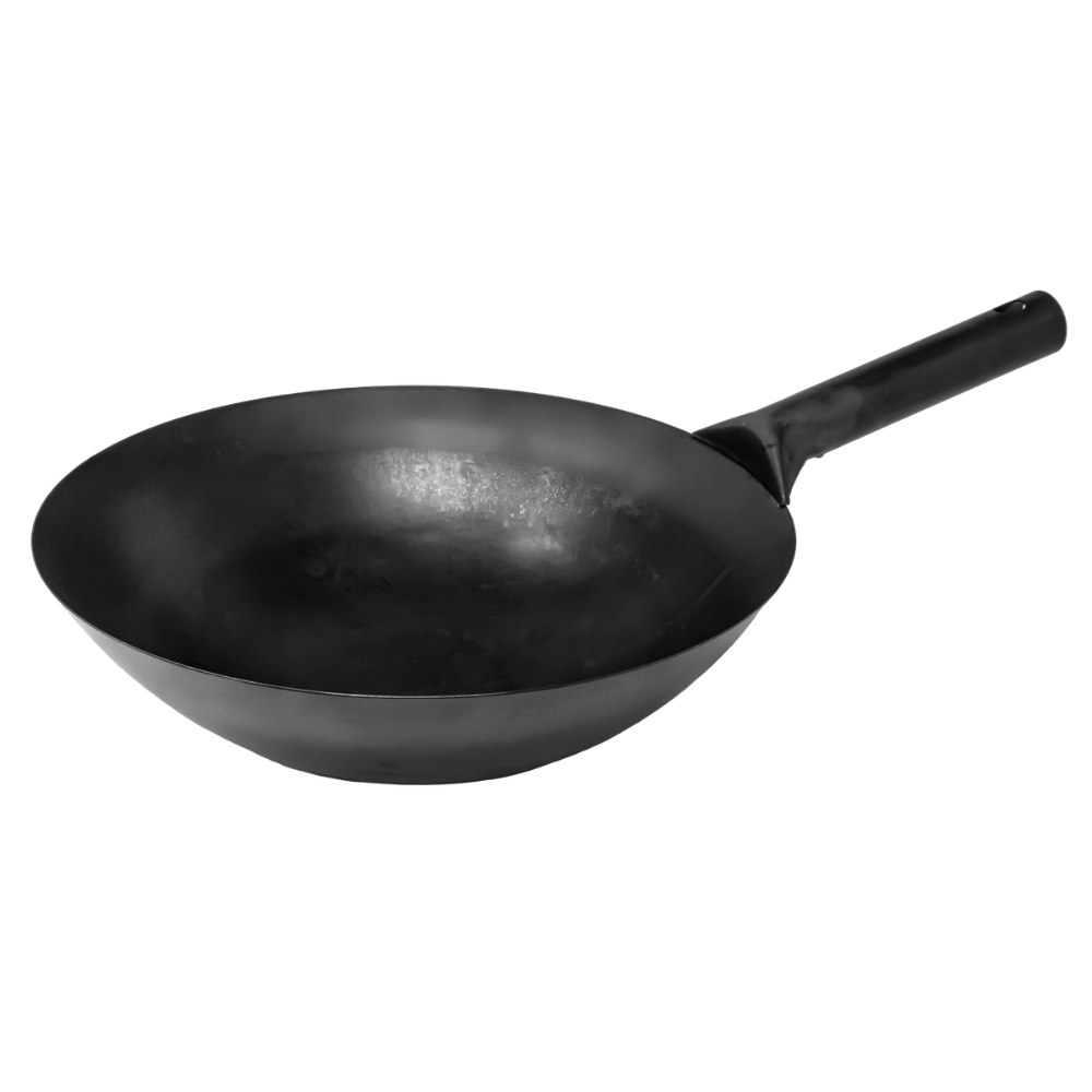 Omcan 47860 Mandarin Wok, 16" Diameter Cast Iron, Black Welded Joint, Restaurant Stir-Fry Pan