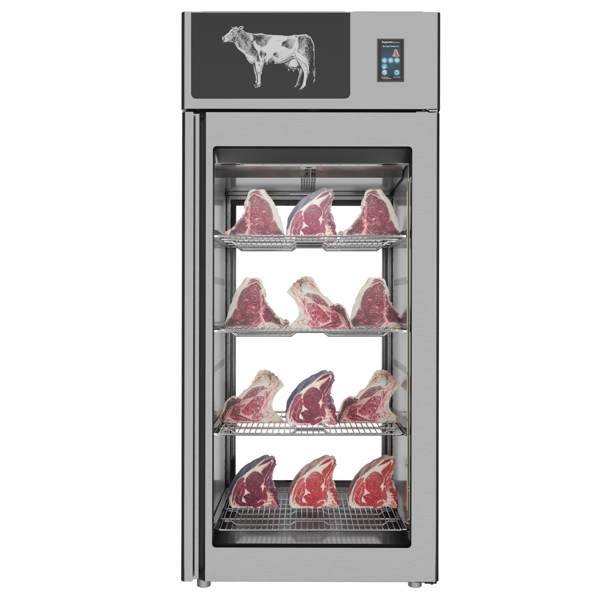 Omcan 48041 (MM-IT-900-SS) Stagionello Dry Age 3.0 Cabinet - 31.8 cu ft, 26.6°F-95°F, 4x77 lb shelves, 304 SS, 980W | 28.7" Wide
