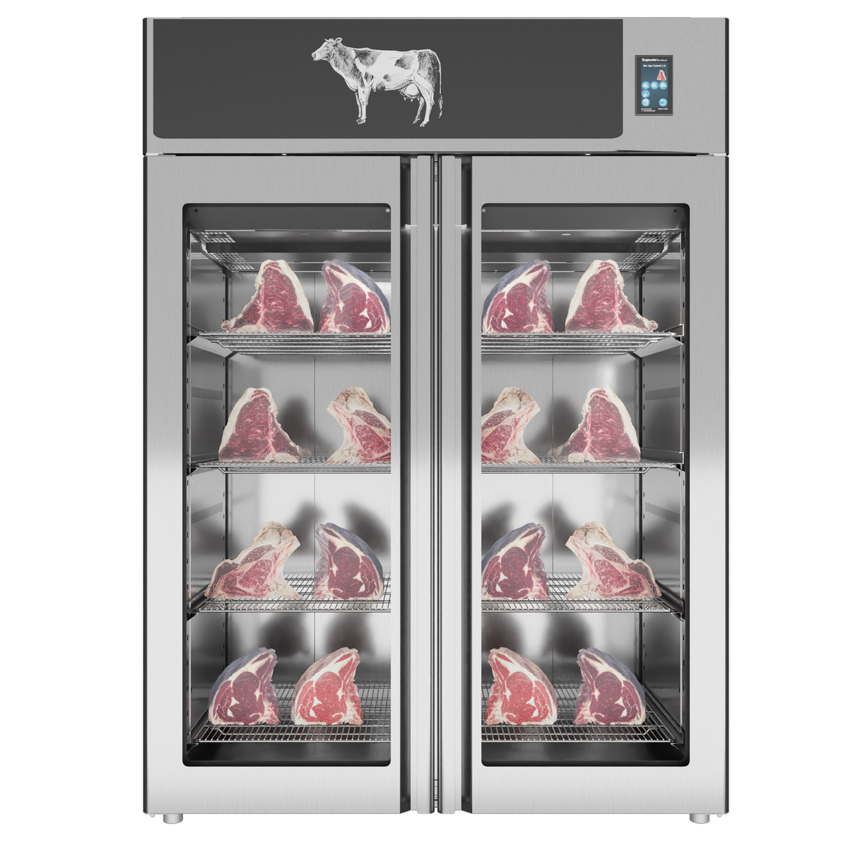 Omcan 48043 Stagionello Dry Age 3.0 Meat Curing Chamber, 2 glass doors, humidity control | 57.6" Wide