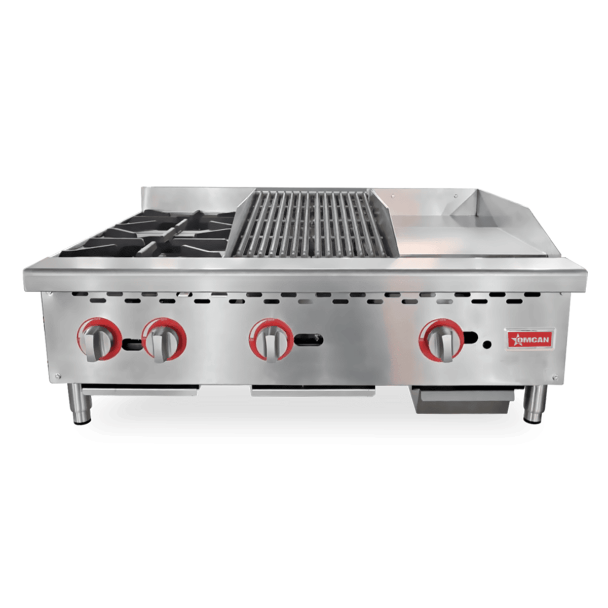 Omcan 48086 (Ce-Cn-12H12C12G) Hotplate/Griddle/Char-Broiler Combination | 36" Wide