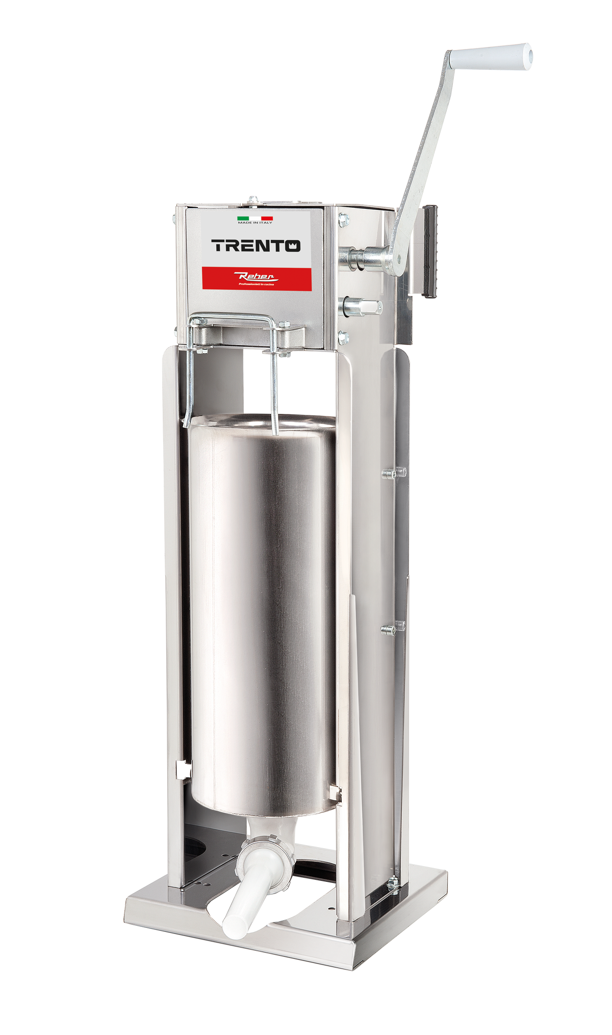 Omcan 48170 Trento Manual Sausage Stuffer, 33 lbs. Capacity, Stainless Steel, 2-Speed Vertical & Horizontal Gear Drive | 30 - 40 lb