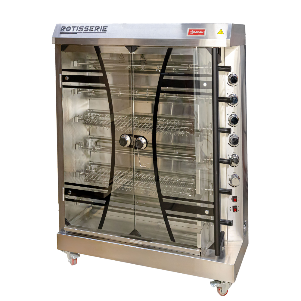 Omcan 48195 (Ce-Cn-0006-R) Rotisserie Grill, Electric, 46"W, (6) Spits | aluminum housing