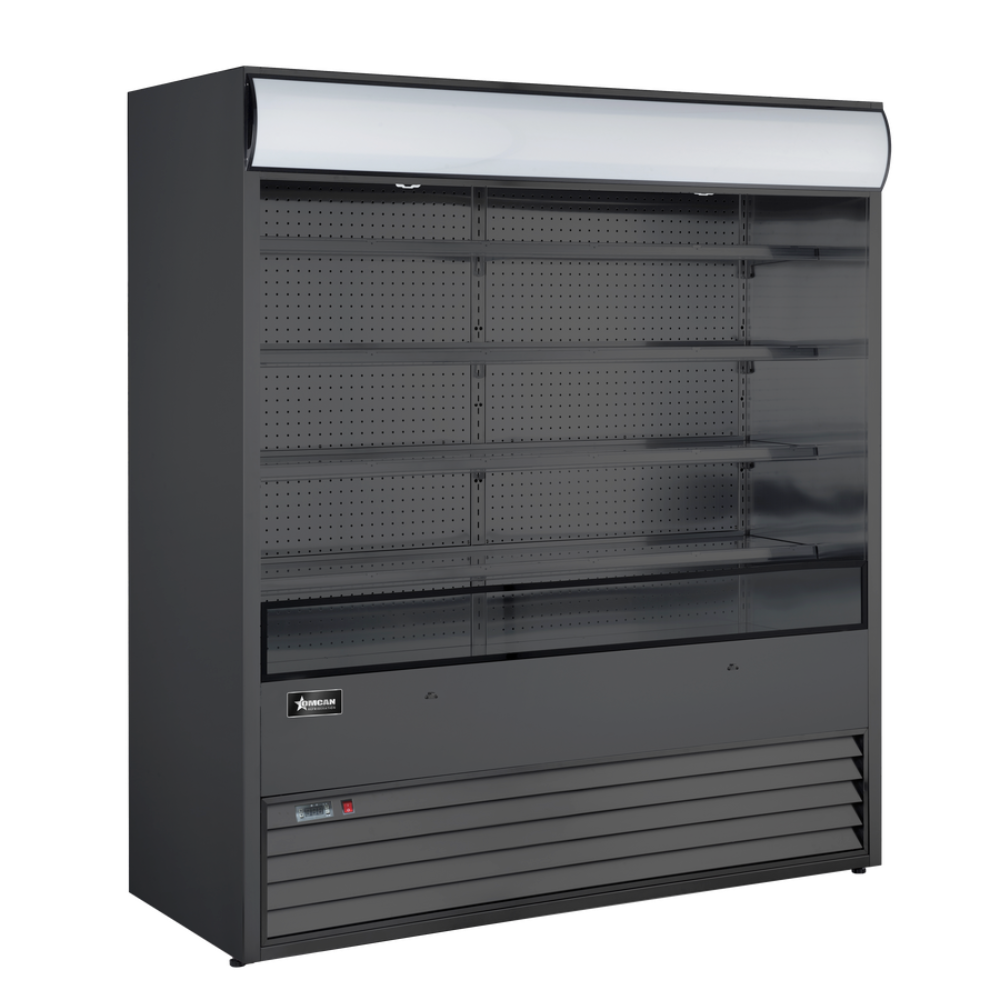 Omcan 48269 72" Vertical Grab-And-Go Refrigerated Open Air Merchandiser in Black