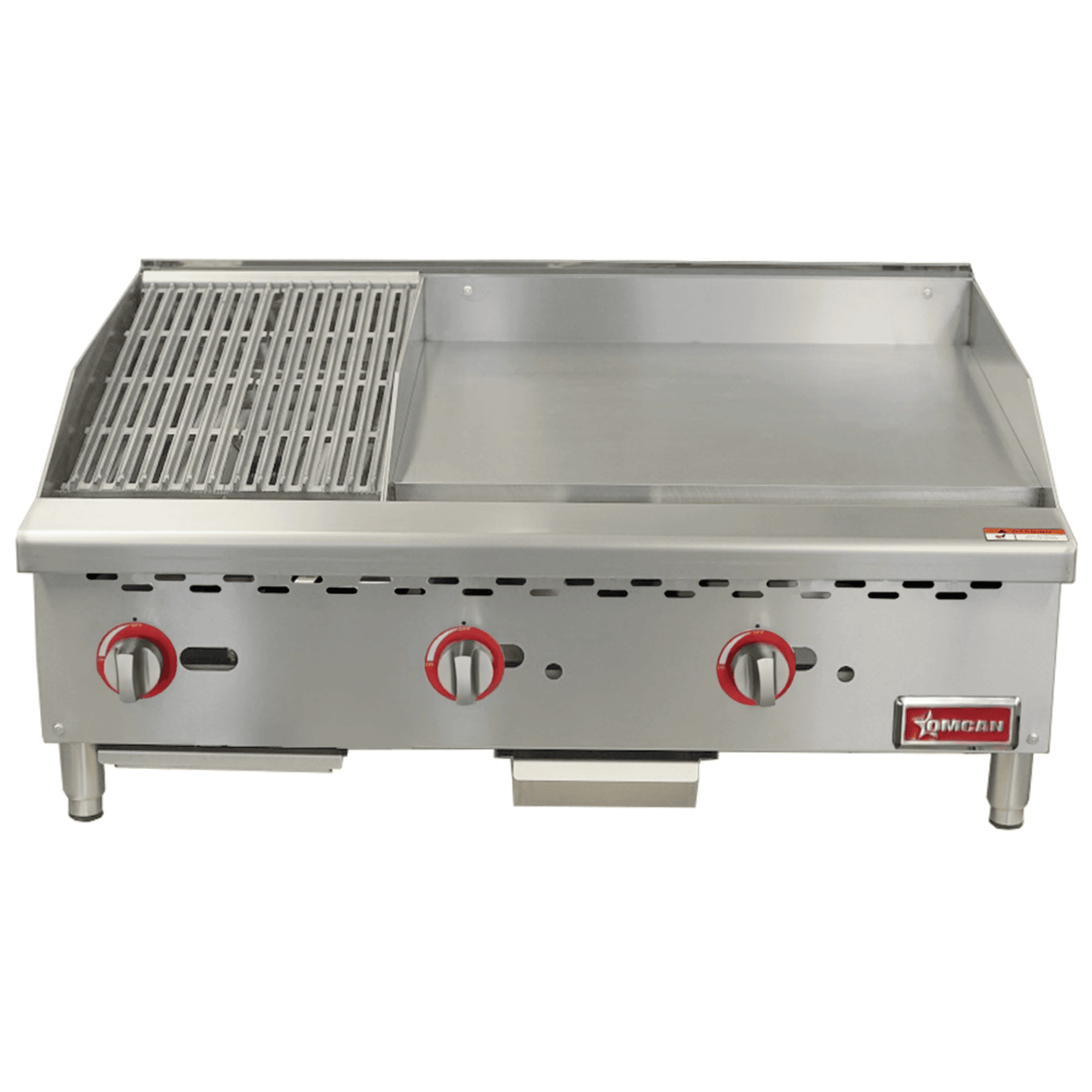 Omcan 48296 (Ce-Cn-12C24G) Griddle/Char-Broiler Combination, Countertop | 36" Wide