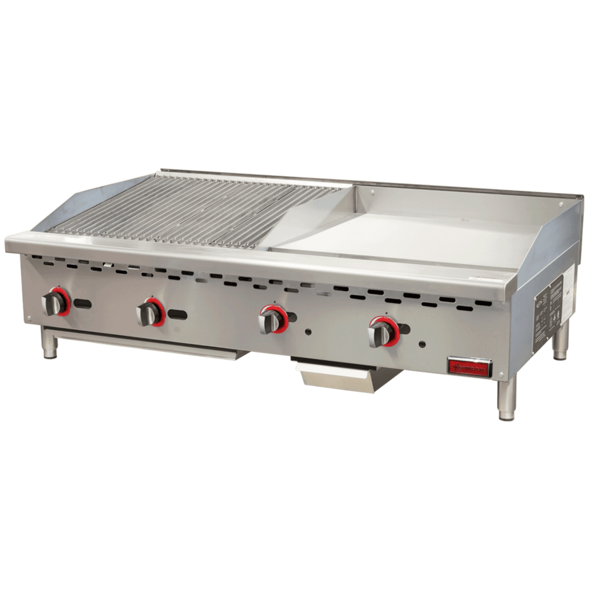 Omcan 48297 (Ce-Cn-24C24G) Griddle/Char-Broiler Combination, Countertop