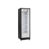 Omcan 48381 24" One-Section Merchandiser Refrigerator, Black Steel, Glass Door, Defrost