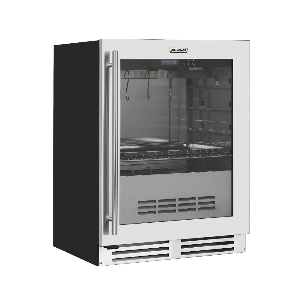 Omcan 48401 Aurora Dry Aging Cabinet, 23" W, 3.46 cu.ft., 55 lbs., 32-77°F, UVC & Carbon Vent, 120V, R600a