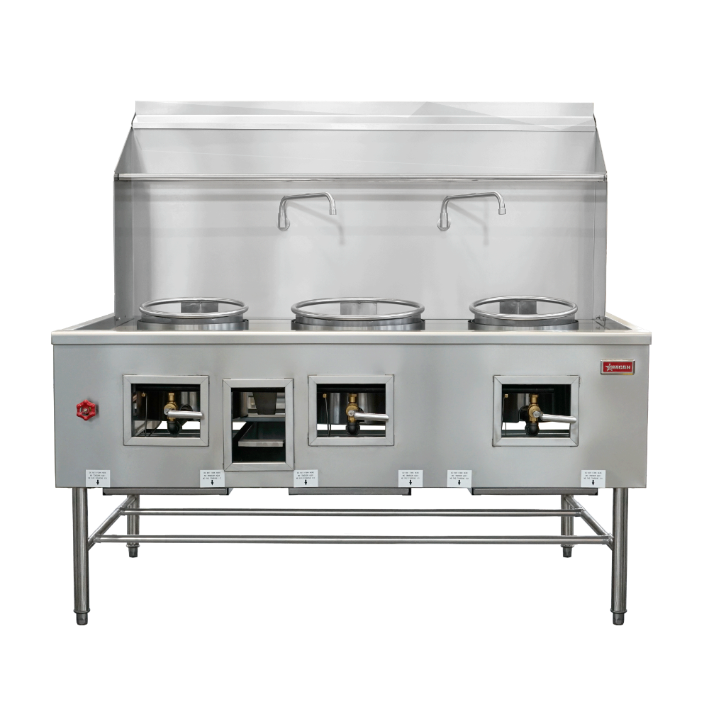 Omcan 48409 Gas Wok Range | 67.2" Wide