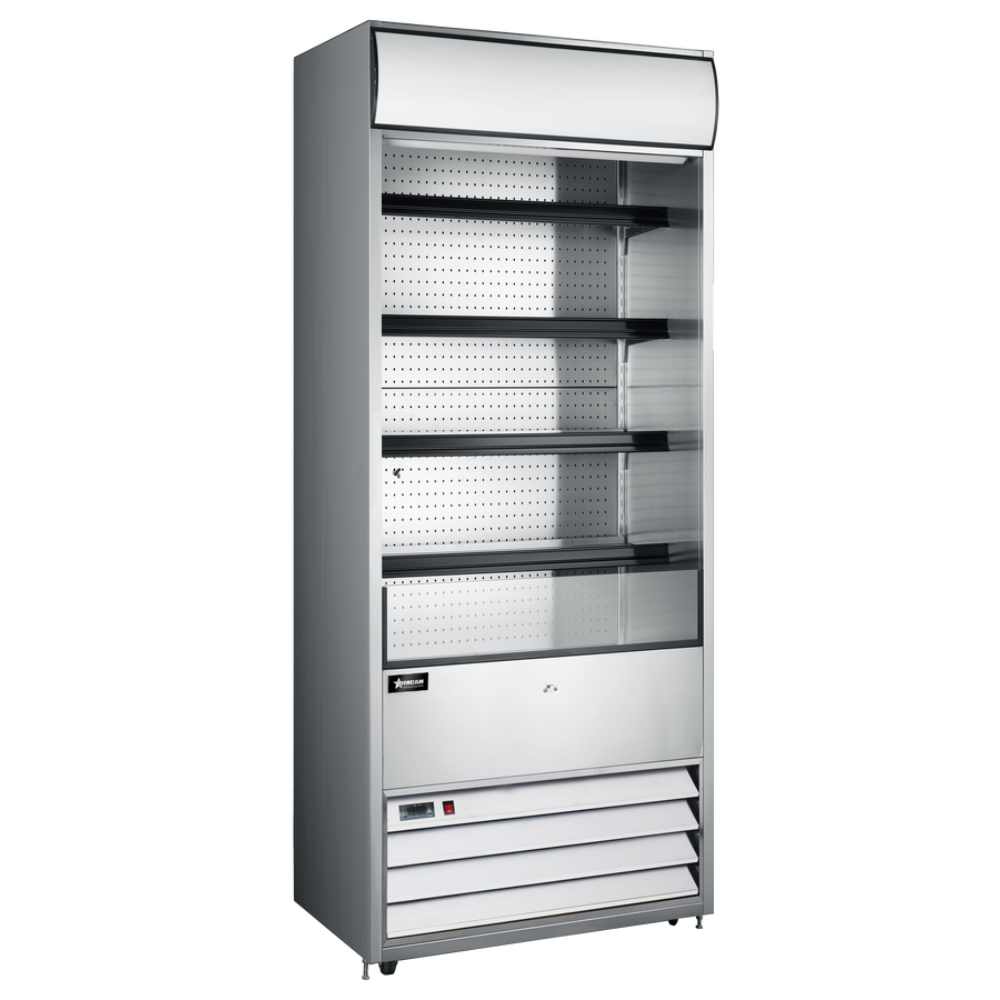 Omcan 48479 30" Vertical Open Air Merchandiser, Stainless Steel, 5 Shelves, 15.5 cu. ft.