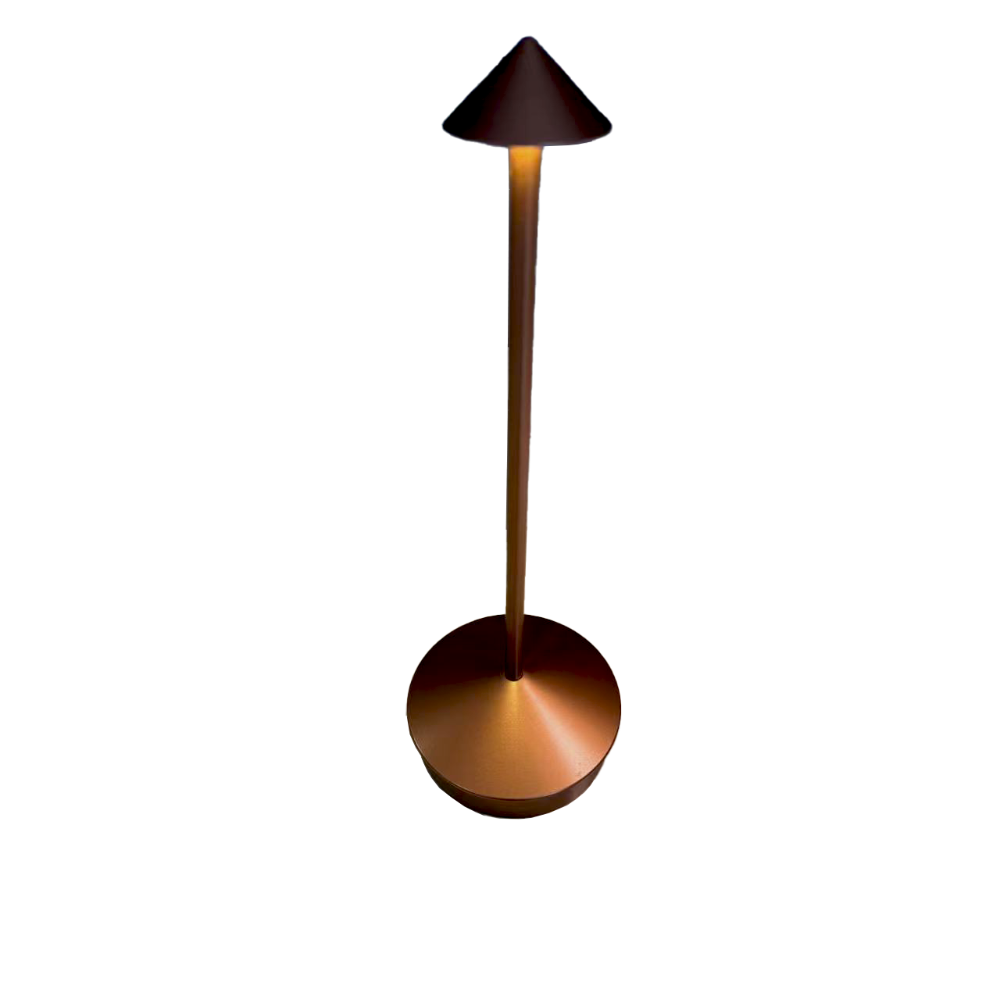 Omcan 48506 LED Table Lamp - 4-1/8" Dia x 11-4/5" H Brown Al, 3.7V 1200mA, 3000K/6000K, 13h, USB