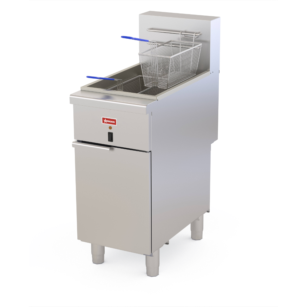 Omcan 48554 16" Floor Model Electric Deep Fryer, Full Pot 50 Ibs, 208v/60/3-ph, Stainless Steel