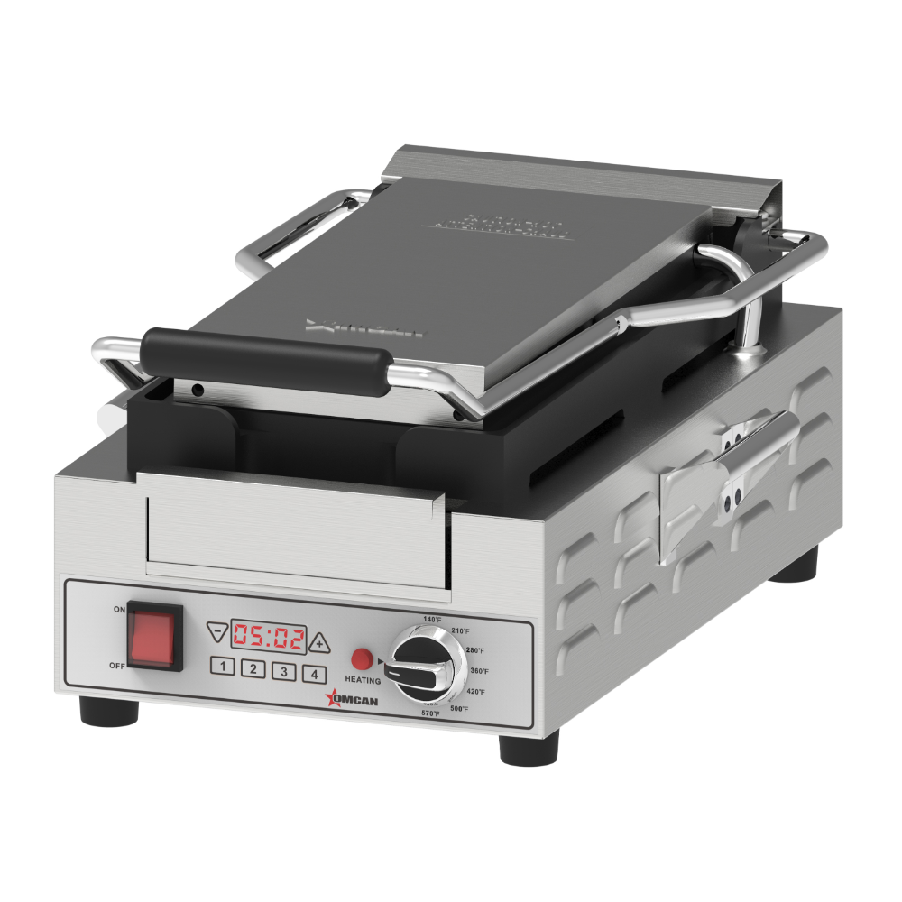 Omcan 48587 (Ce-Cn-10370H) Panini Grill, Single, Slim | 23" Wide