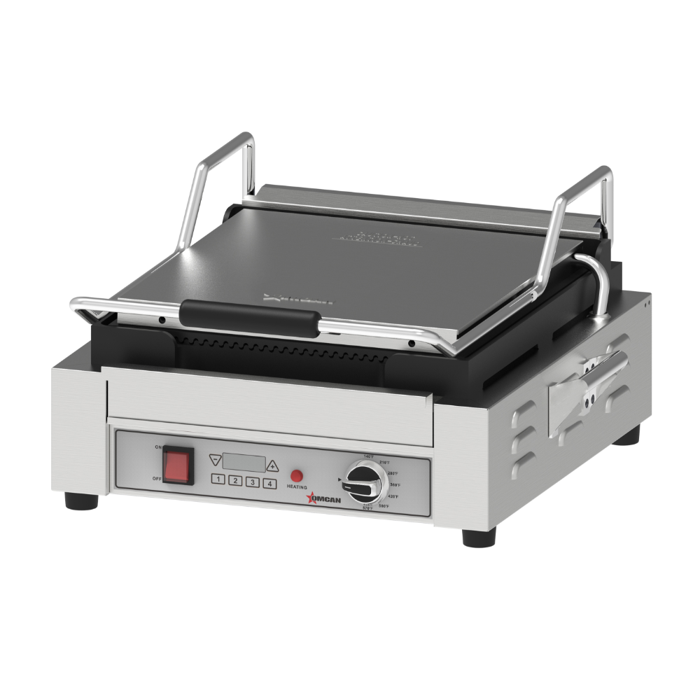 Omcan 48588 (Ce-Cn-10173Lh) Panini Grill, Single, Extra Large | 18" Wide