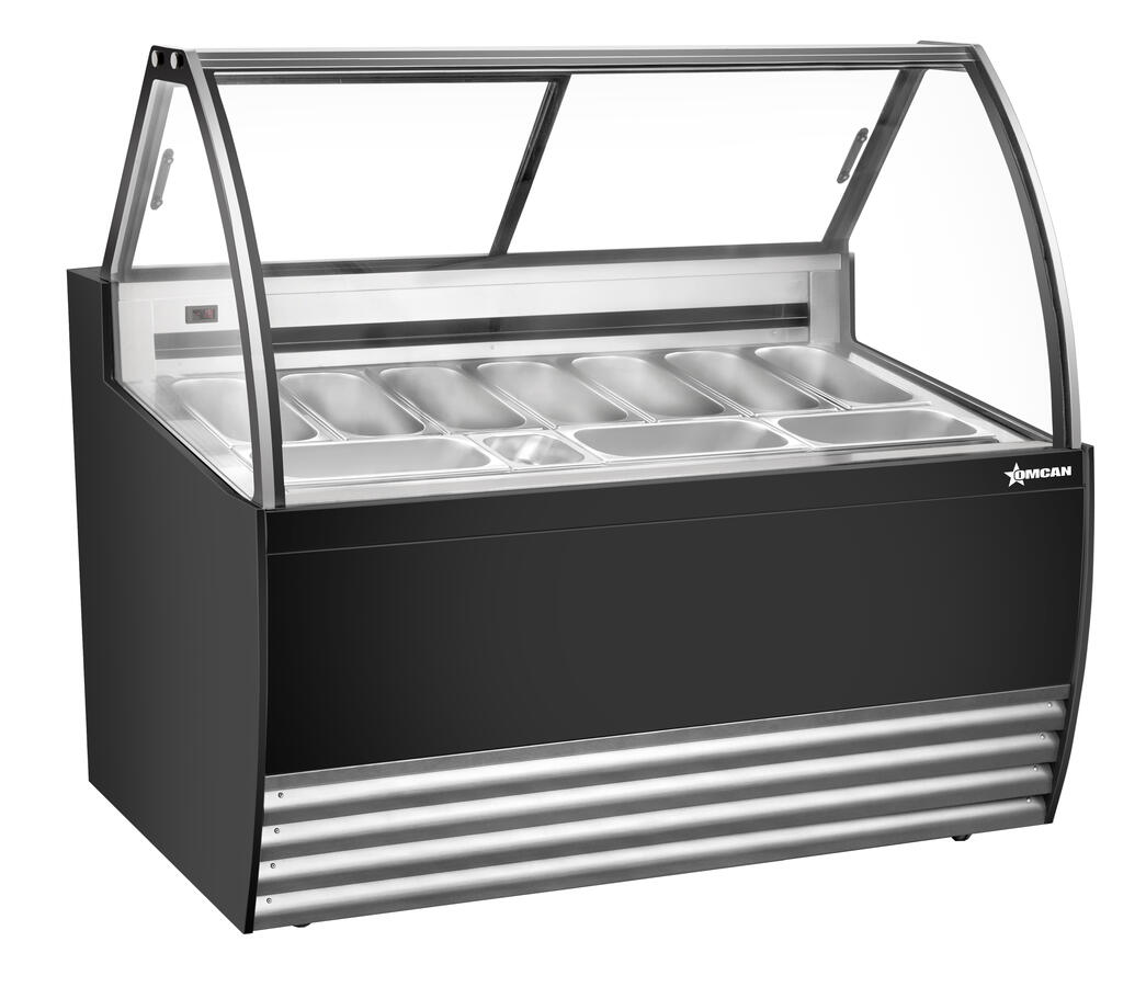 Omcan 49007 (FR-CN-0010B) 55" Gelato Dipping Cabinet w/ Curved Sneeze Guard