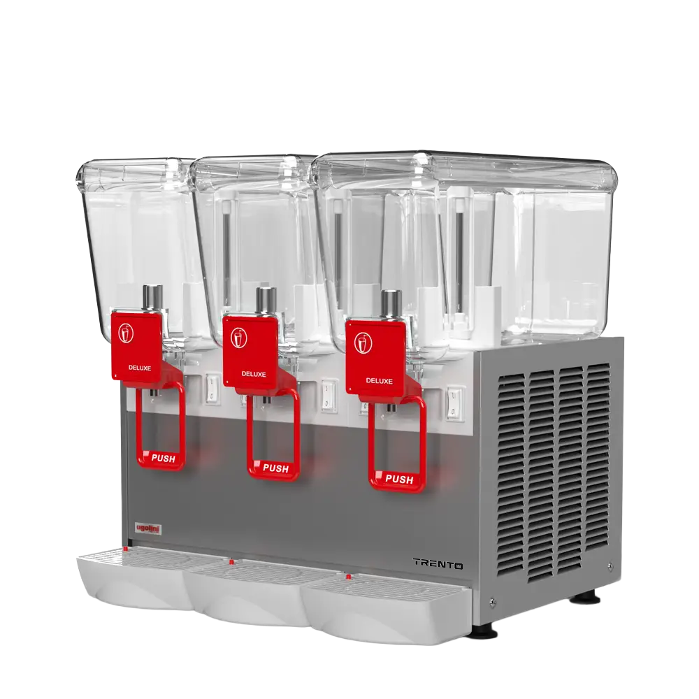 Omcan 49027 Beverage Dispenser with 3 Bowls / Churn / Impeller Type - 3.0 Gal (each) - 750W | 21.3" Wide