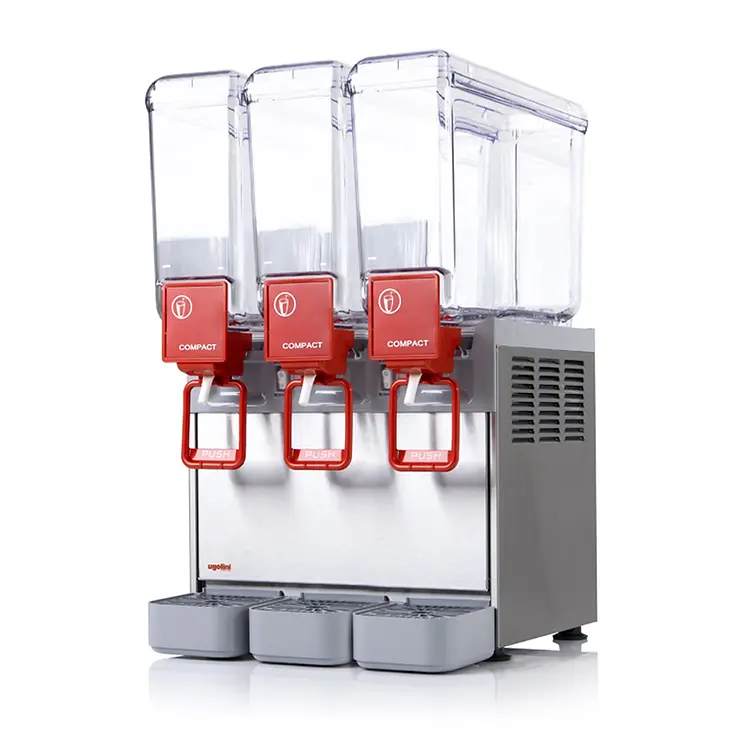 Omcan 49086 Countertop Beverage Dispenser with 3 Bowls / Churn / Impeller, 2.1 Gal (each) - 315W | 16" Wide