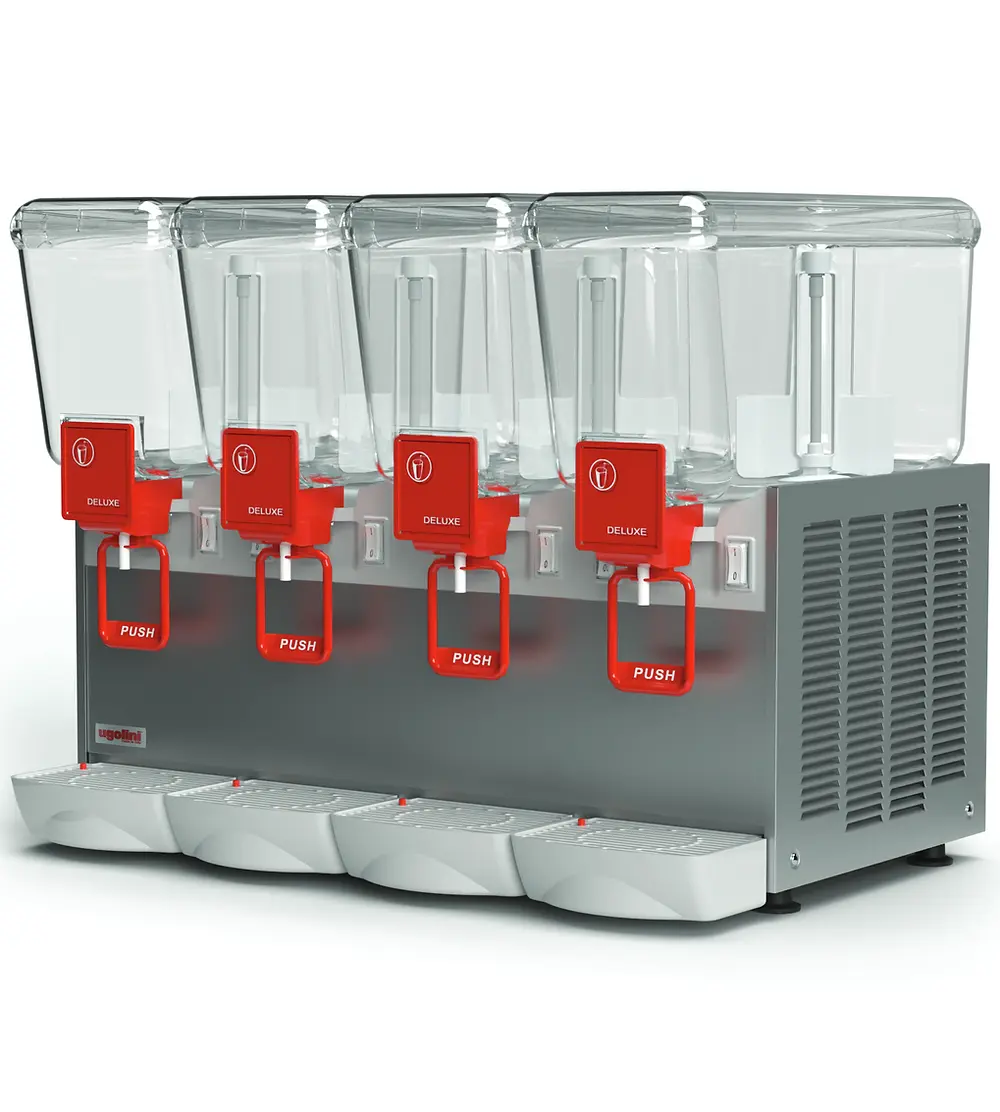 Omcan 49090 Beverage Dispenser with 4 Bowls / Paddle Type - 5.3 Gal (each) - 410W | 16" Wide