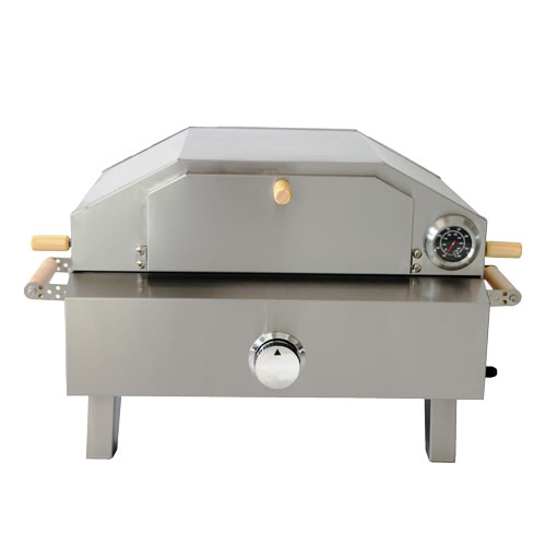 Omcan 49112 28" Single Deck Gas Countertop Pizza Oven w/ Foldable Legs, Propane Gas