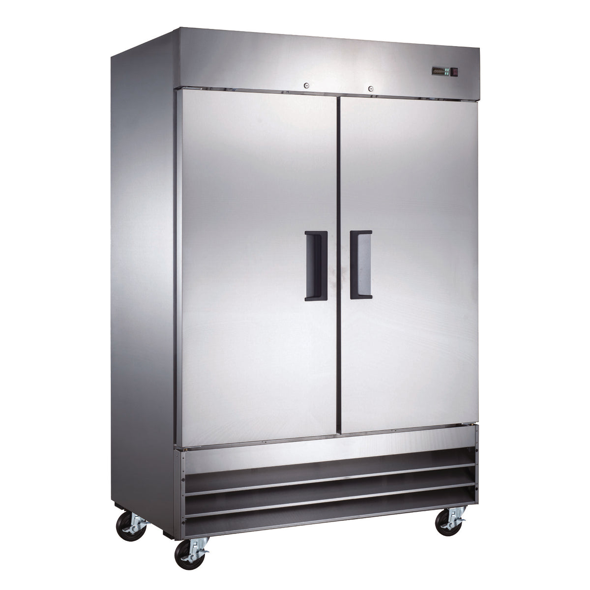 Omcan 50025 54" Two Section Reach-In Freezer w/ 2 Solid Doors, Bottom Mount, 47 cu. ft.