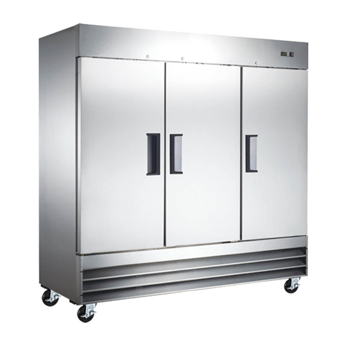Omcan 50027 81" Three Section Reach-In Freezer w/ 3 Solid Doors, Bottom Mount, 72 cu. ft.