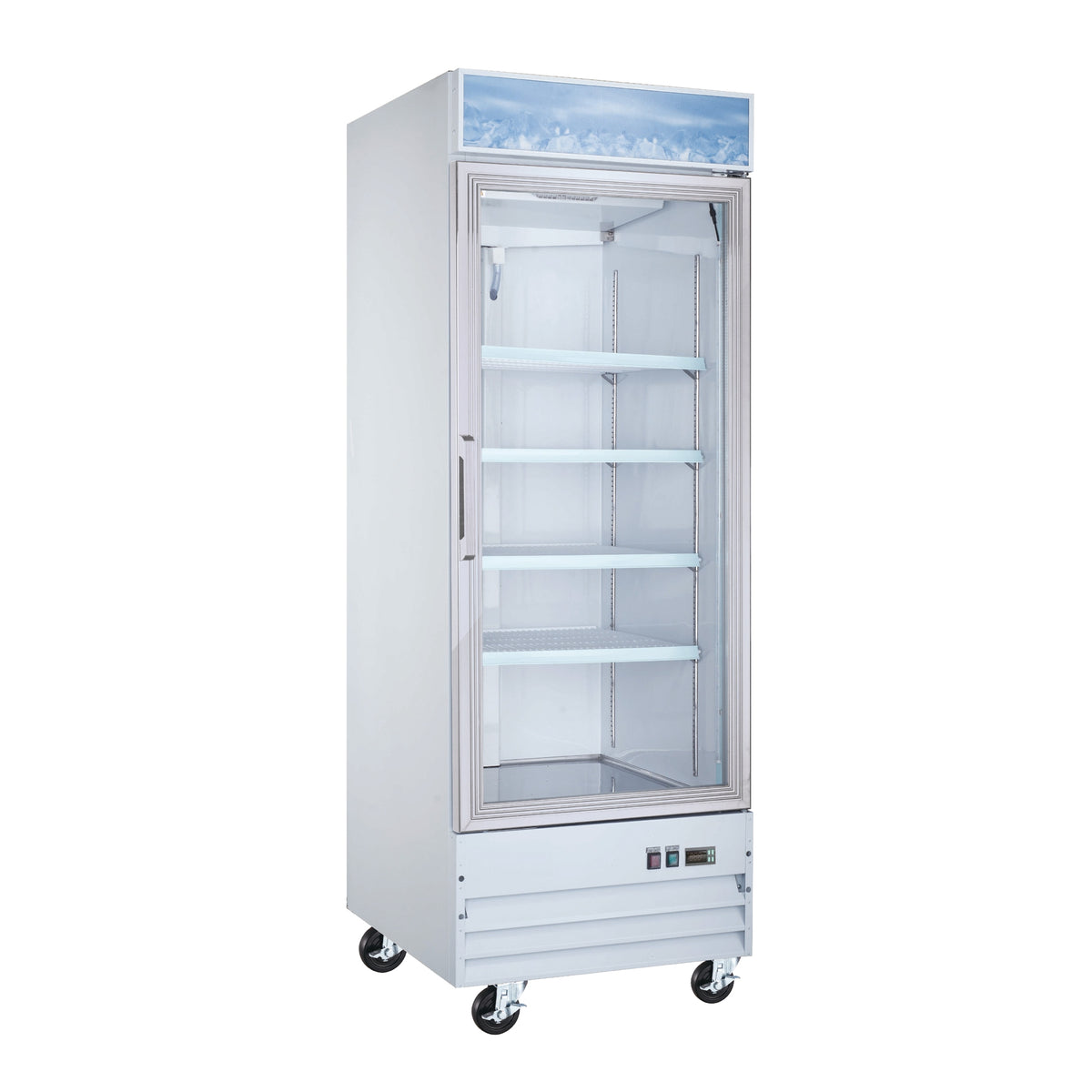 Omcan 50030 31" 1 Glass Door Freezer Merchandiser in White, 23 cu. ft.