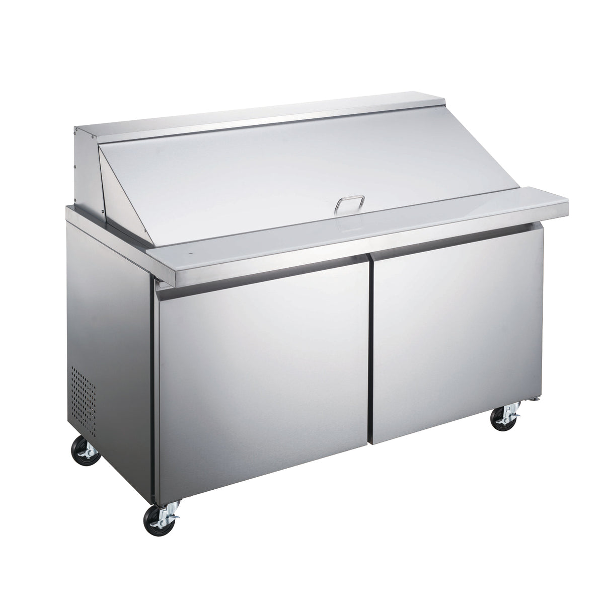 Omcan 50050 47" Two Section Mega Top Sandwich / Salad Prep Table w/ 2 Doors, 18 Pans