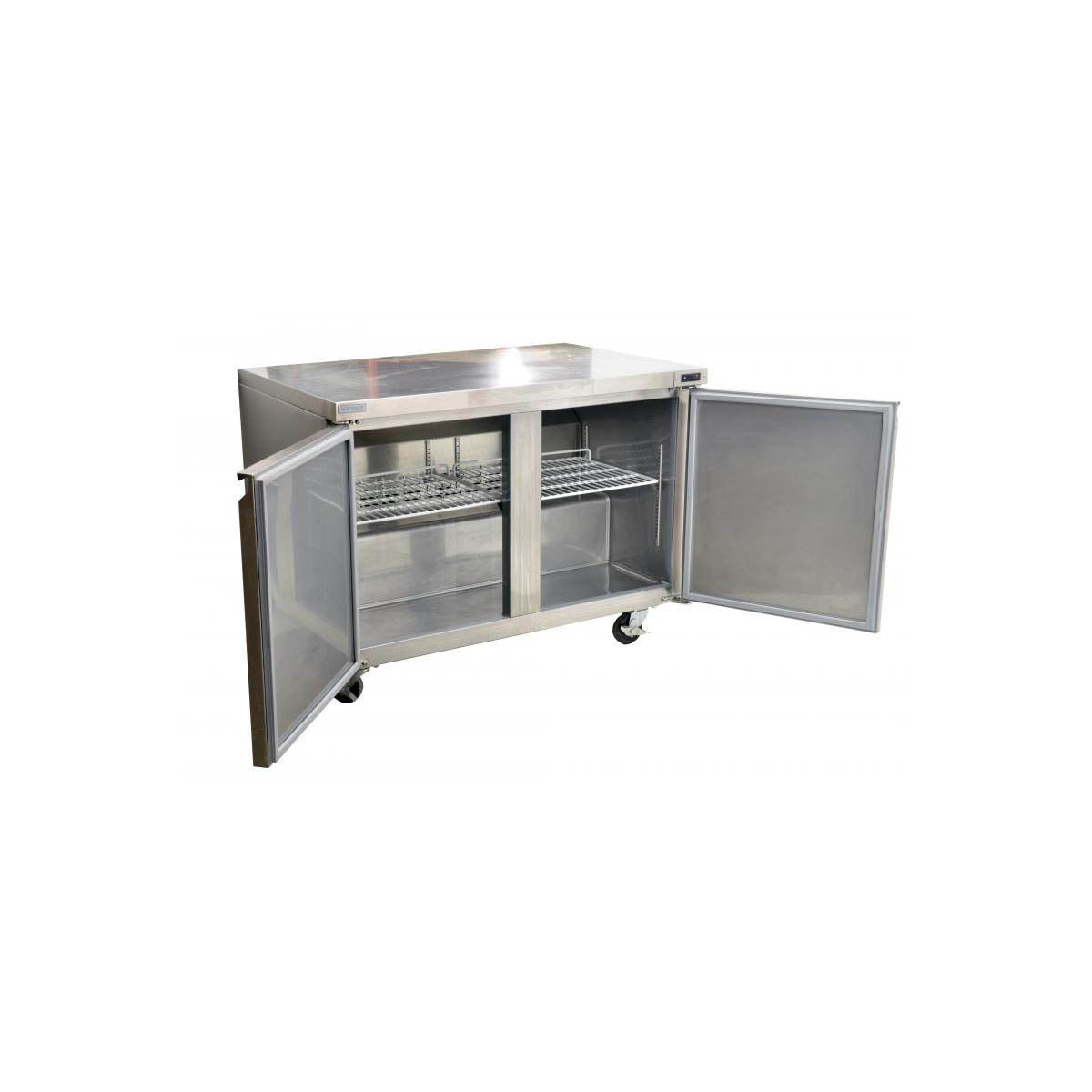 Omcan 50056 48" 2-Section Undercounter Refrigerator w/ 2 Solid Doors, 12 cu ft