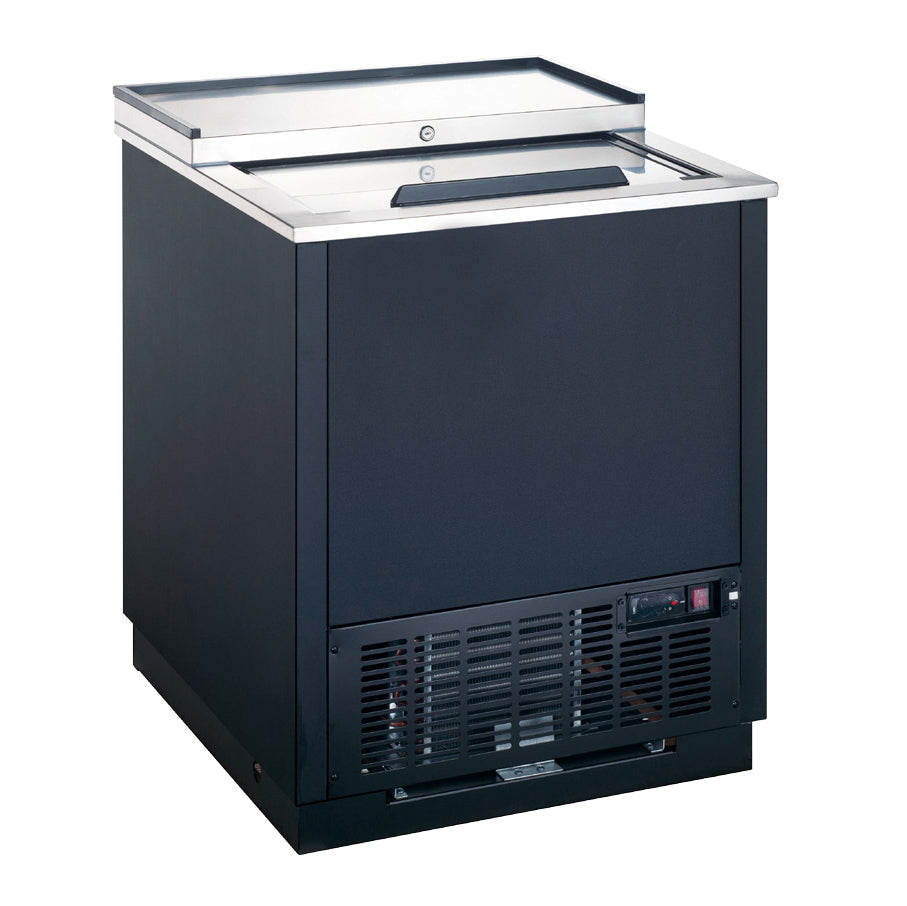 Omcan 50073 26" Black Glass & Plate Chiller, 5.29 cu. ft.
