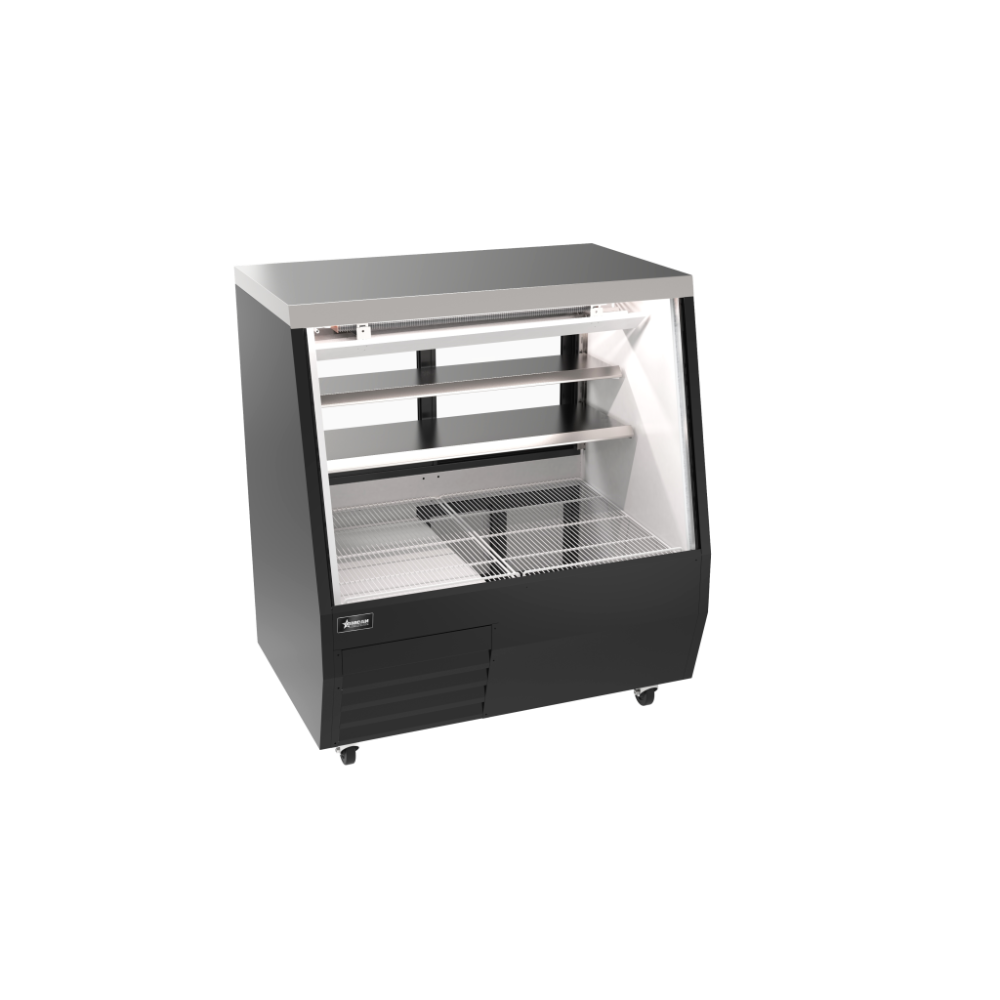 Omcan 50104 50" Deli Display Case, 20.58/6.14 cu ft, black, LED, 3 shelves, R290, 115 V