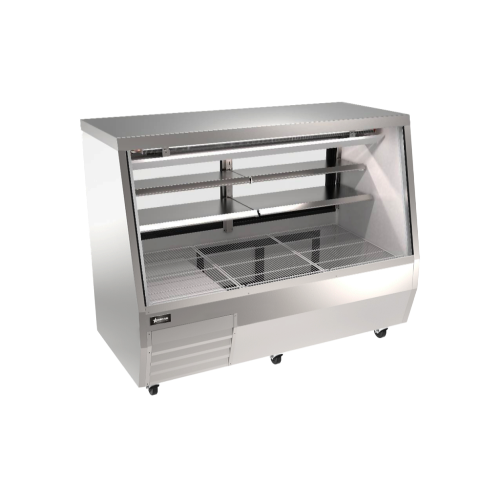 Omcan 50107 71" Deli Display Case 30.06 Cu Ft Display 11.31 Cu Ft Storage Bottom R290 5 Shelves