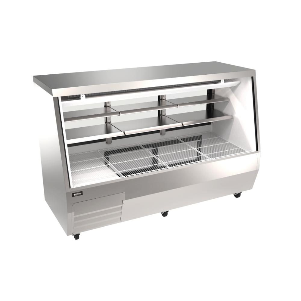 Omcan 50109 84" Deli Display - 35.9/14.5 Cu Ft BMLED Glass/Sliding Stainless/Aluminum 7ShelfR290