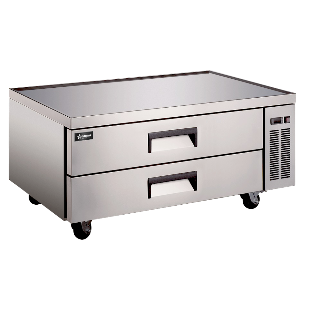 Omcan 50112 48" 2 Drawers Refrigerated Chef Base Marine Edge, 8.5 cu. ft., 115V R290, 1/6 HP