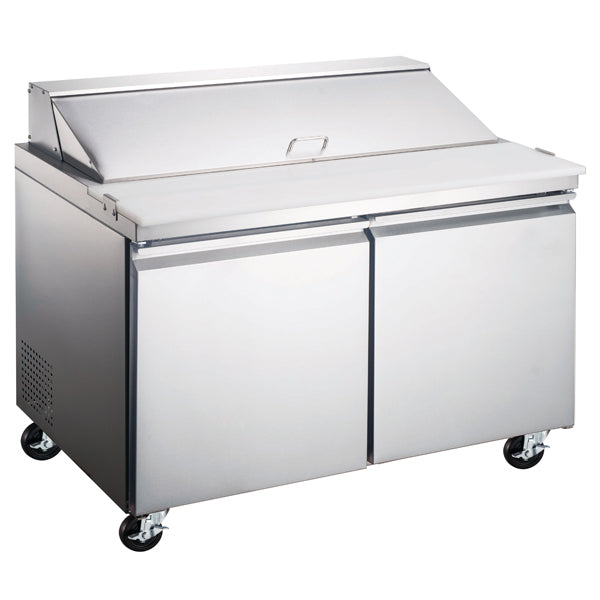 Omcan 59047 60" 2-Door Sandwich and Salad Prep Table, 16 Pans, Stainless Steel