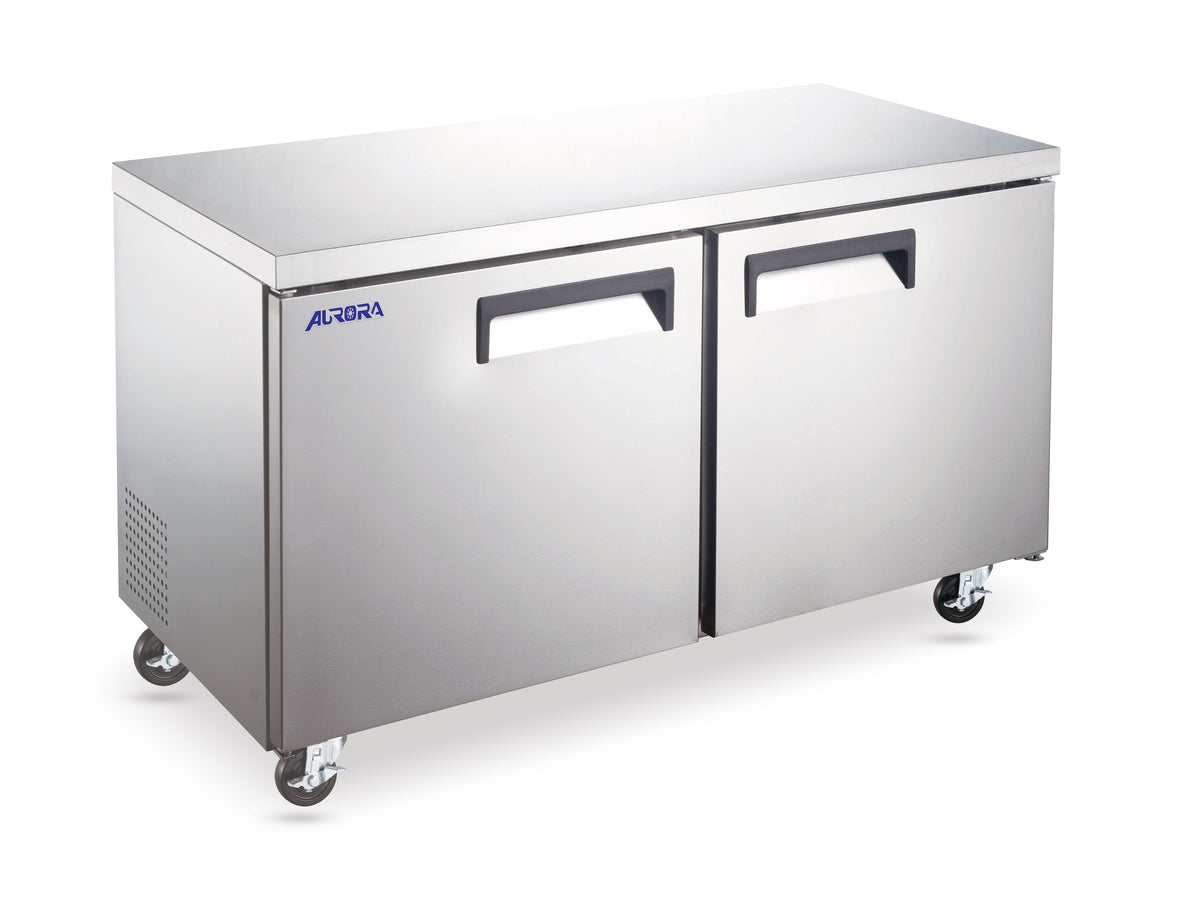 Omcan 59055 47" 2-Door Undercounter Freezer, Stainless Steel, 11.3 cu. ft.