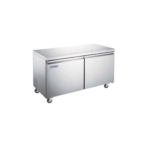 Omcan 59092 60" 2-Door Undercounter Freezer, Stainless Steel, 15 cu. ft.