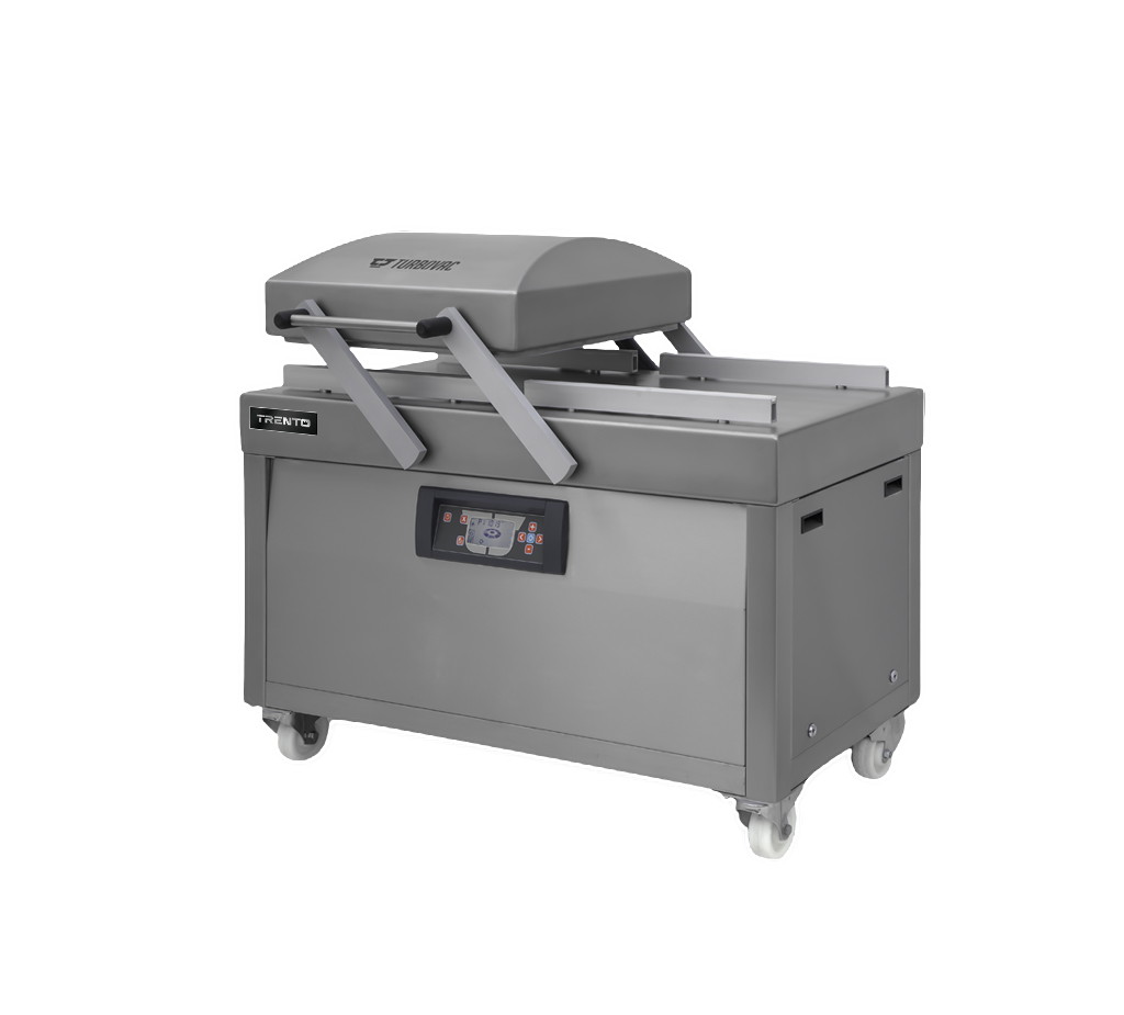 Omcan 59134 Turbovac Double Chamber Vacuum Sealer, 32" x 27.5" Seal, Stainless Steel Cover, Floor Model
