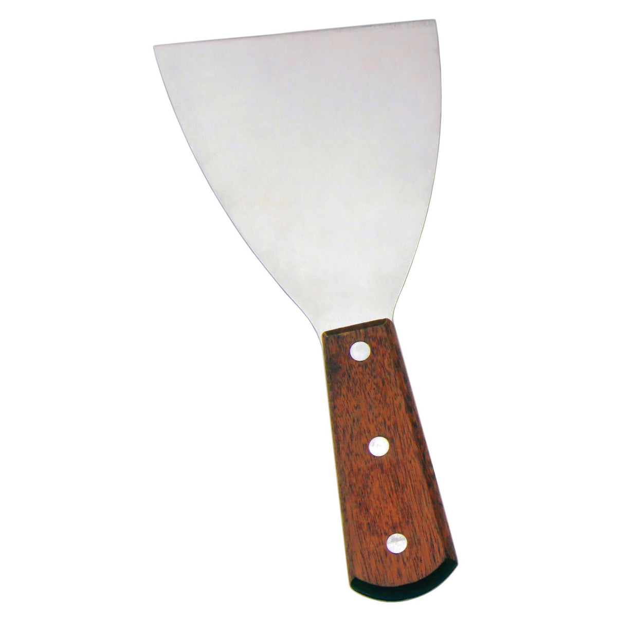 Omcan 80047 Bowl and Pan Scraper, 4-1/2" x 4" Blade, Wooden Handle, 4" x 4" Size - Baking