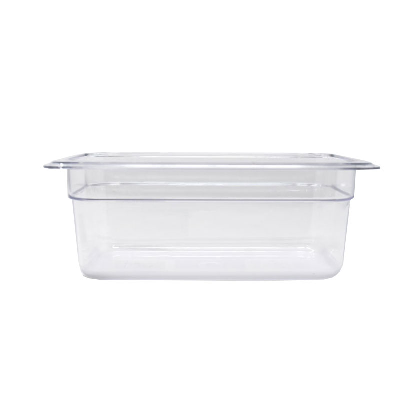 Omcan 80062 Food Pan - 1/4 Size, 10-7/16" x 6-3/8" x 3-15/96" Clear Polycarbonate, NSF