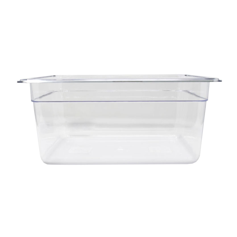 Omcan 80064 Clear Polycarbonate Food Pan, 12-4/5" x 10-7/16" x 5-7/8", Half Size, 4-5" NSF