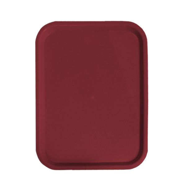 Omcan 80099 Fast Food Tray - 12" x 16" Basket Weave Polypropylene, Burgundy Red, NSF