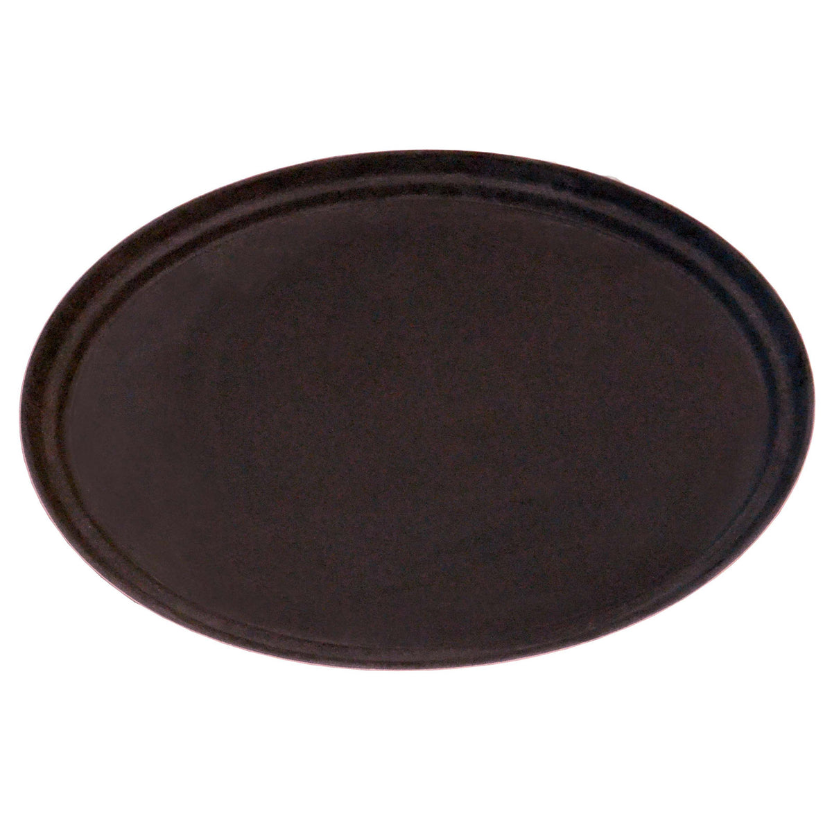 Omcan 80108 Oval Serving Tray, 26" Diameter, Brown ABS Plastic, Non-Slip Coating