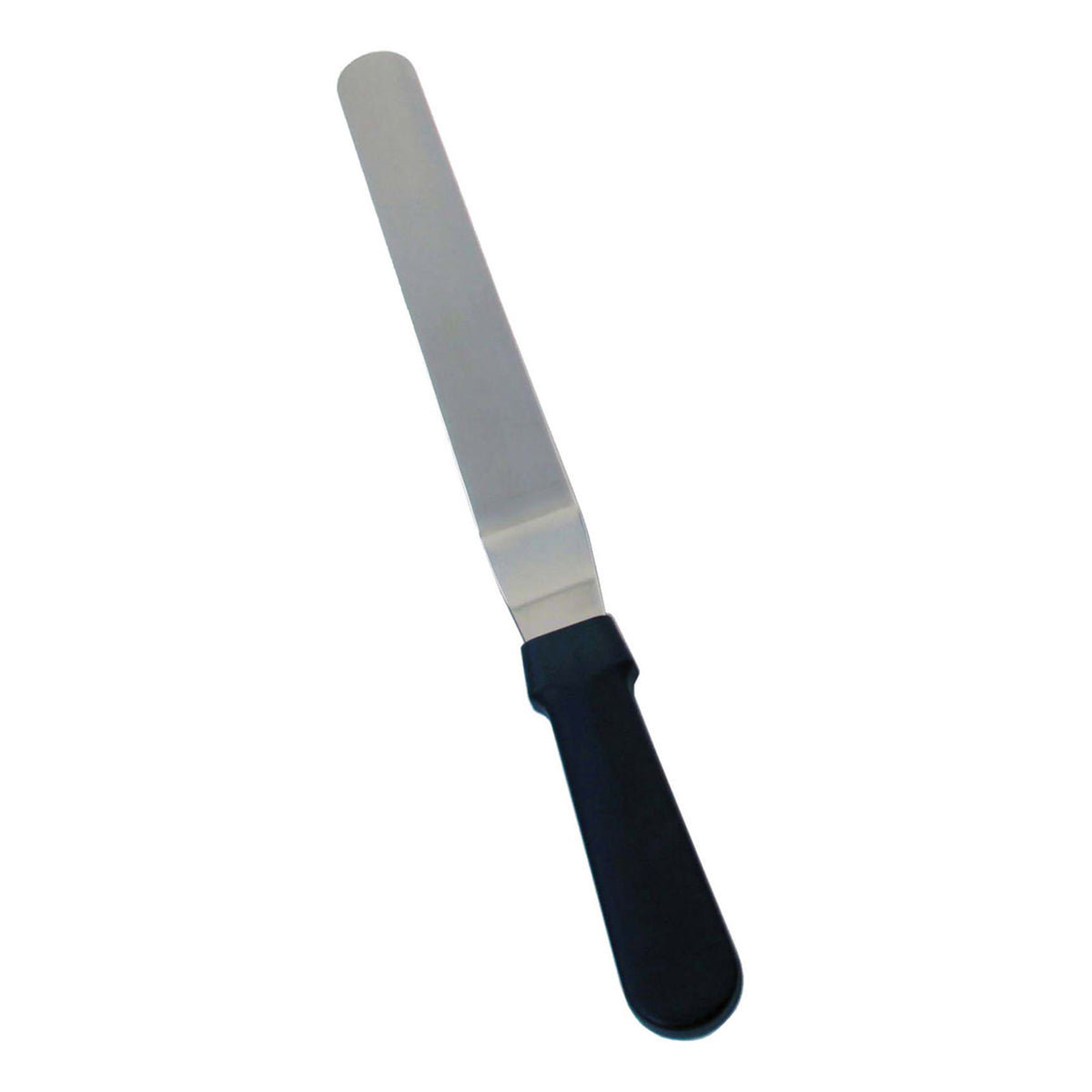 Omcan 80142 Offset Bakery Spatula, 6-1/2" Blade x 1-5/16" Stainless Steel, Black Plastic Handle
