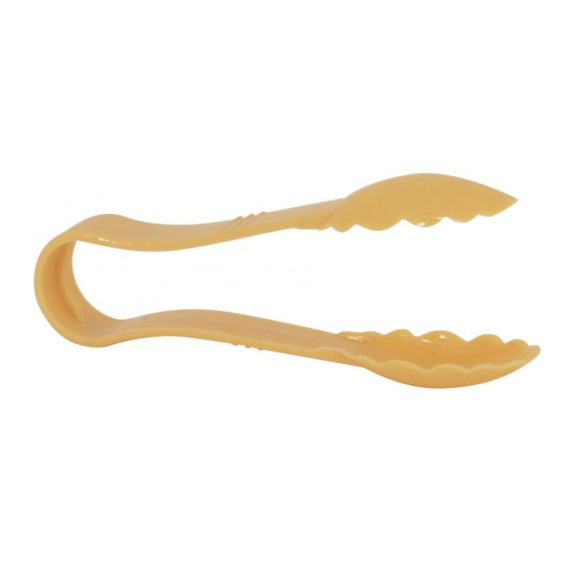 Omcan 80149 Plastic Serving Tongs, 6" Scallop Grip, Polycarbonate Beige, NSF