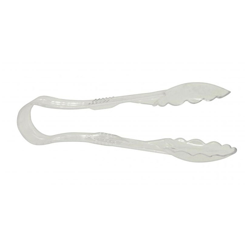 Omcan 80154 Plastic Serving Tongs, 9" Scallop Grip, Clear Polycarbonate, NSF, 7-9" Food Service