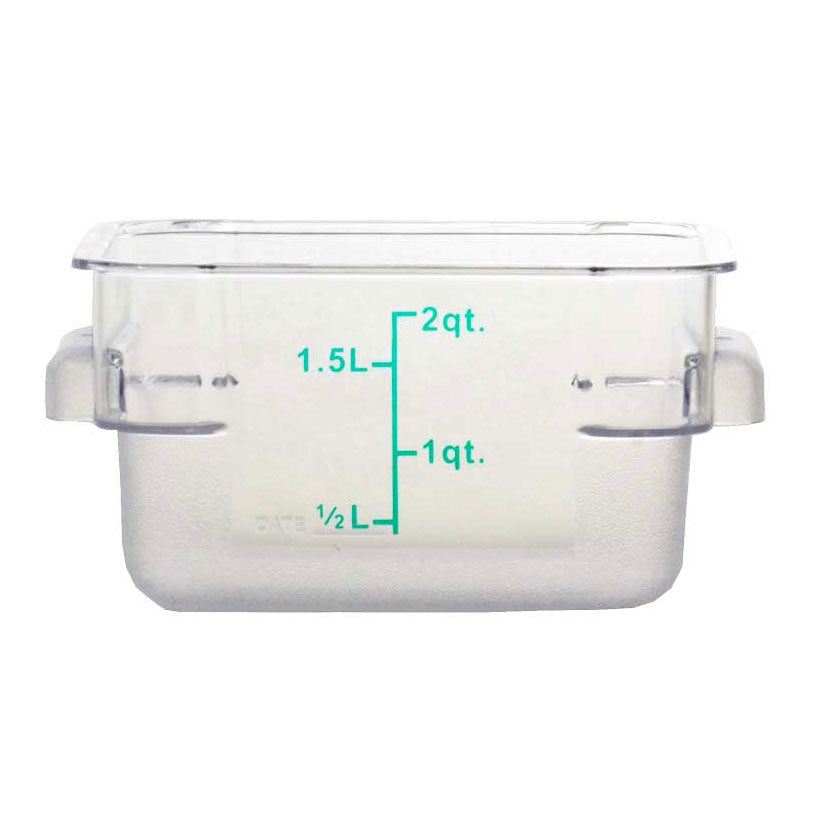 Omcan 80172 2 Qt Square Food Storage Container, Clear Polycarbonate, NSF | 1 - 2 qt capacity