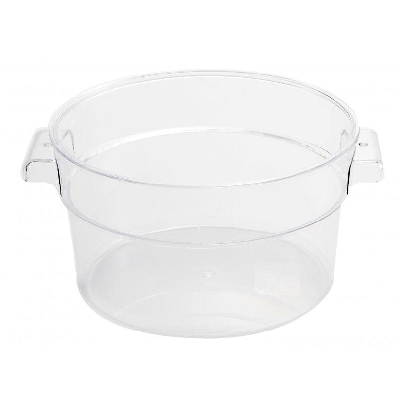 Omcan 80174 2-Qt Round Clear Polycarbonate Food Storage Container, No Lid, NSF | 1 - 2 qt capacity