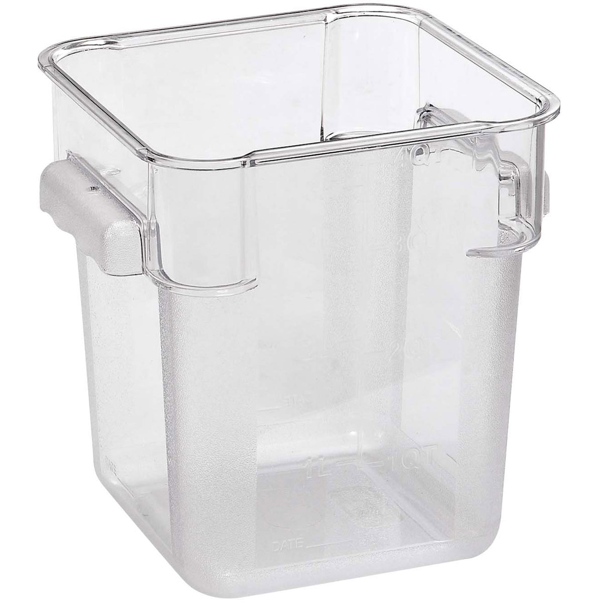 Omcan 80180 Storage Container - 18 Qt Square Polycarbonate Clear, No Lid, 13-18 Qt | 13 - 18 qt capacity