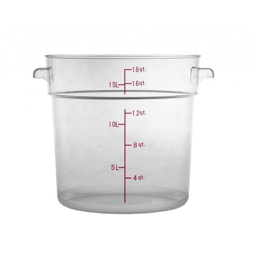 Omcan 80183 18-Qt Round Clear Polycarbonate Container, 13-18 Qt, Container Only | 13 - 18 qt capacity