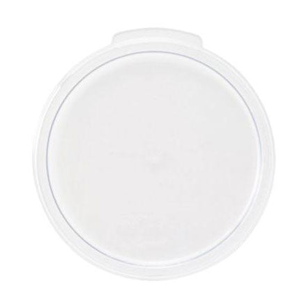 Omcan 80188 Round 1-Qt Clear Polycarbonate Food Storage Lid - Transparent Snap-Fit Design
