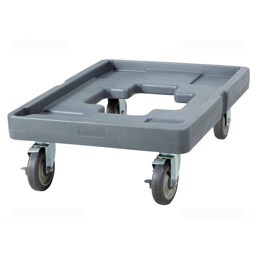 Omcan 80189 Gray Food Carrier Dolly with Cargo Strap Platform Design